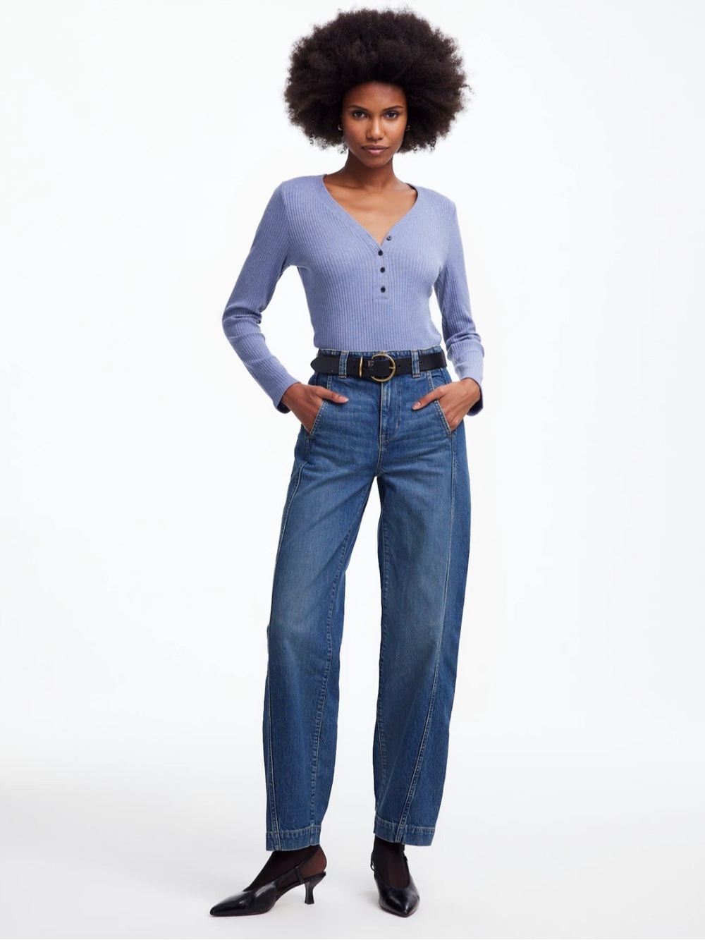 NWT ($148USD) Madewell Tapered Denim Trousers Concho Wash Comfort Stretch